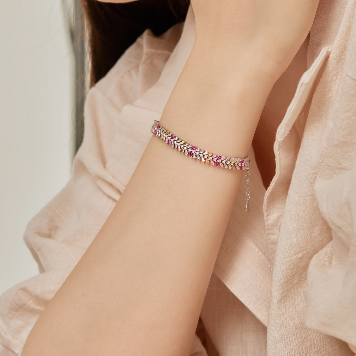 [Elowen Jewels]Dainty Radiant Emerald Cut Daily Bracelet