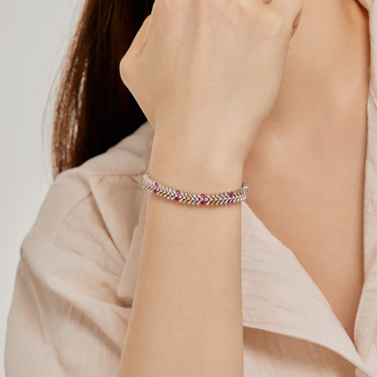 [Elowen Jewels]Dainty Radiant Emerald Cut Daily Bracelet