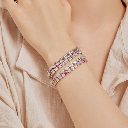 [Elowen Jewels]Delicate Colorful Emerald Cut Daily Bracelet