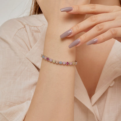 [Elowen Jewels]Delicate Colorful Emerald Cut Daily Bracelet