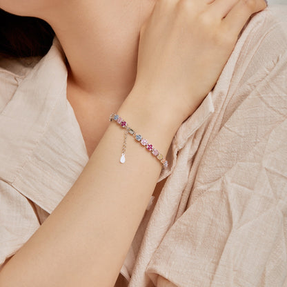 [Elowen Jewels]Delicate Colorful Emerald Cut Daily Bracelet