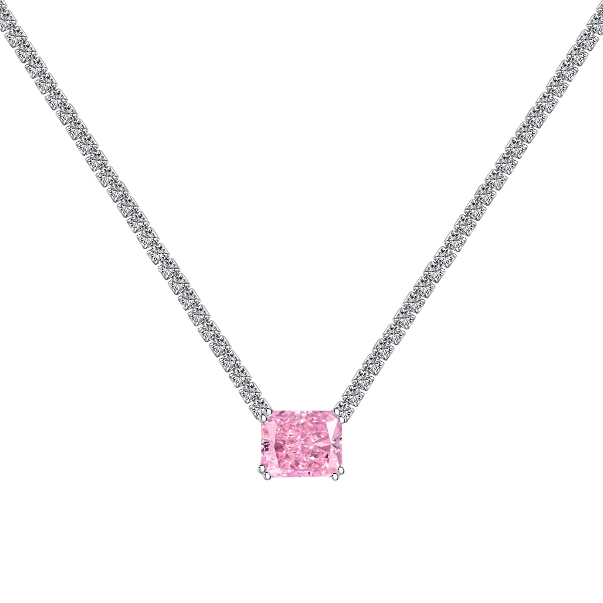 [Elowen Jewels]4.0 Carat Elegant Radiant Cut Necklace