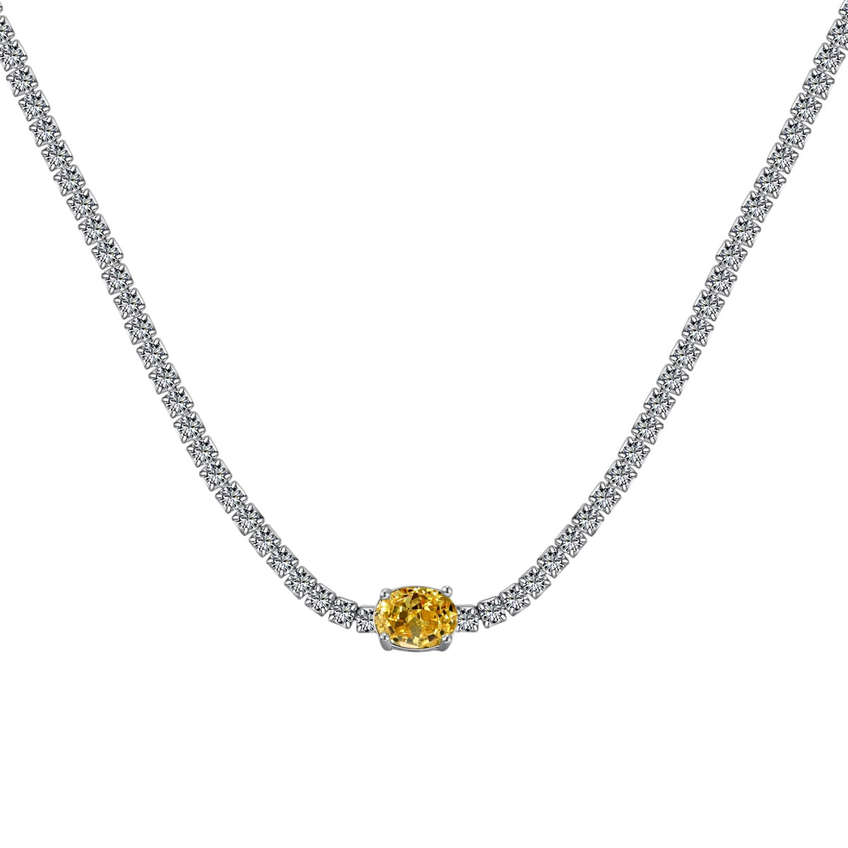 [Elowen Jewels]1.0 Carat Shining Oval Cut Necklace
