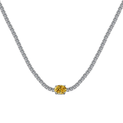 [Elowen Jewels]1.0 Carat Shining Oval Cut Necklace