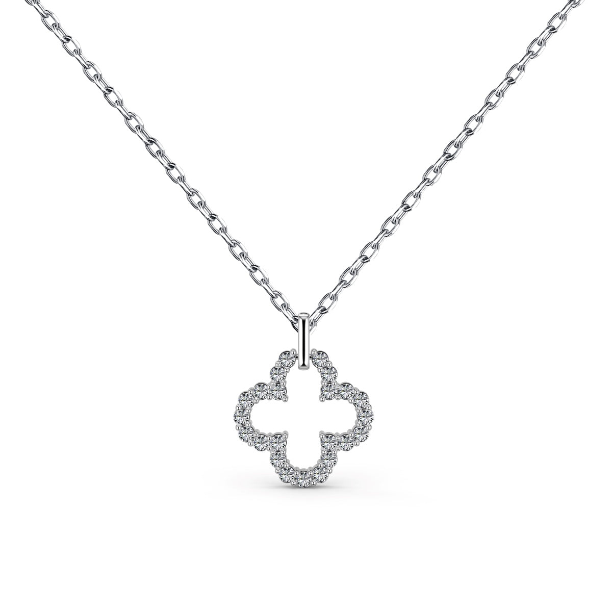 [Elowen Jewels]Four-Leaf Clover Hollow Design Exquisite Necklace