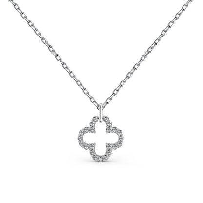 [Elowen Jewels]Four-Leaf Clover Hollow Design Exquisite Necklace