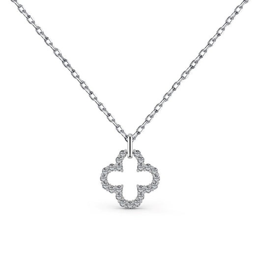 [Elowen Jewels]Four-Leaf Clover Hollow Design Exquisite Necklace
