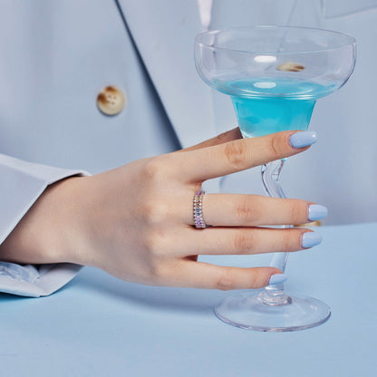 [Elowen Jewels]Splashy Ornate Emerald Cut Cocktail Ring