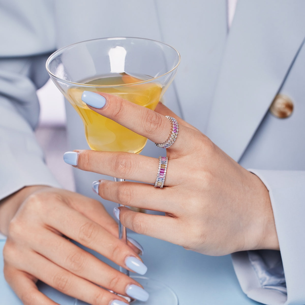 [Elowen Jewels]Splashy Ornate Emerald Cut Cocktail Ring