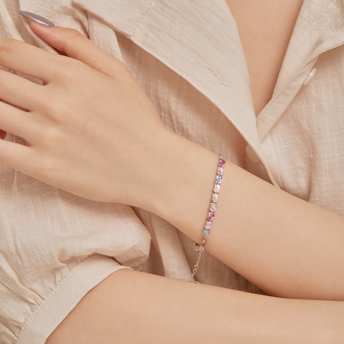 [Elowen Jewels]Ornate Colorful Flower Shape Party Bracelet