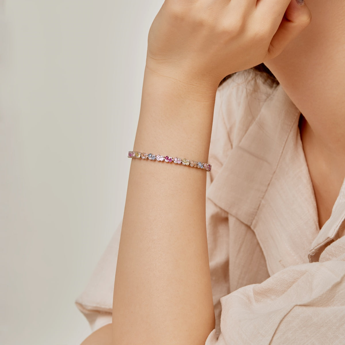 [Elowen Jewels]Ornate Colorful Flower Shape Party Bracelet