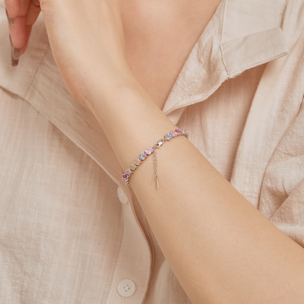 [Elowen Jewels]Ornate Colorful Flower Shape Party Bracelet