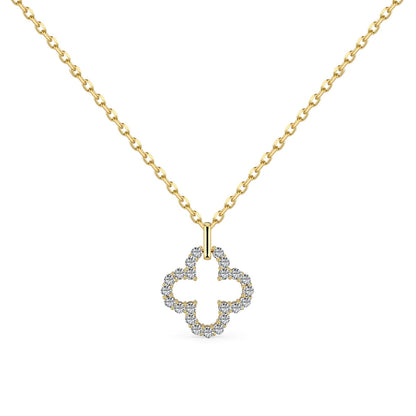 [Elowen Jewels]Four-Leaf Clover Hollow Design Exquisite Necklace