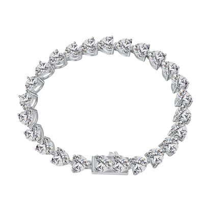 [Elowen Jewels]0.75 Carat Elegant Romantic Heart Shape Lover Bracelet