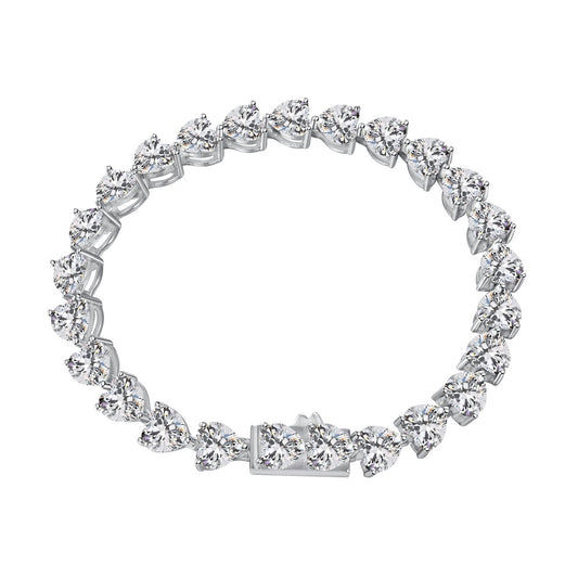 [Elowen Jewels]0.75 Carat Elegant Romantic Heart Shape Lover Bracelet