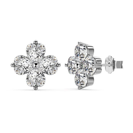 [Elowen Jewels]Four-Leaf Clover Ball Earrings