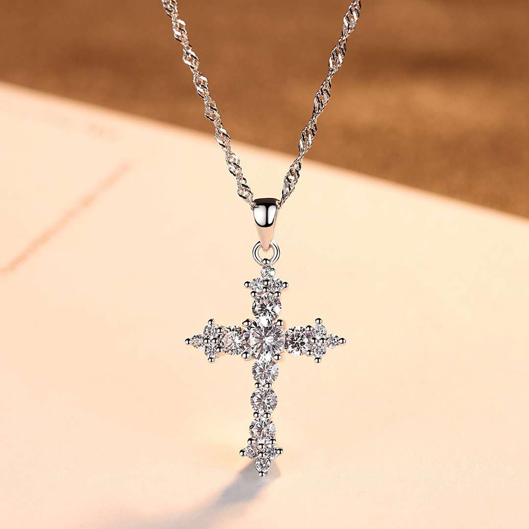 [Elowen Jewels]Delicate Cross Shape Necklace
