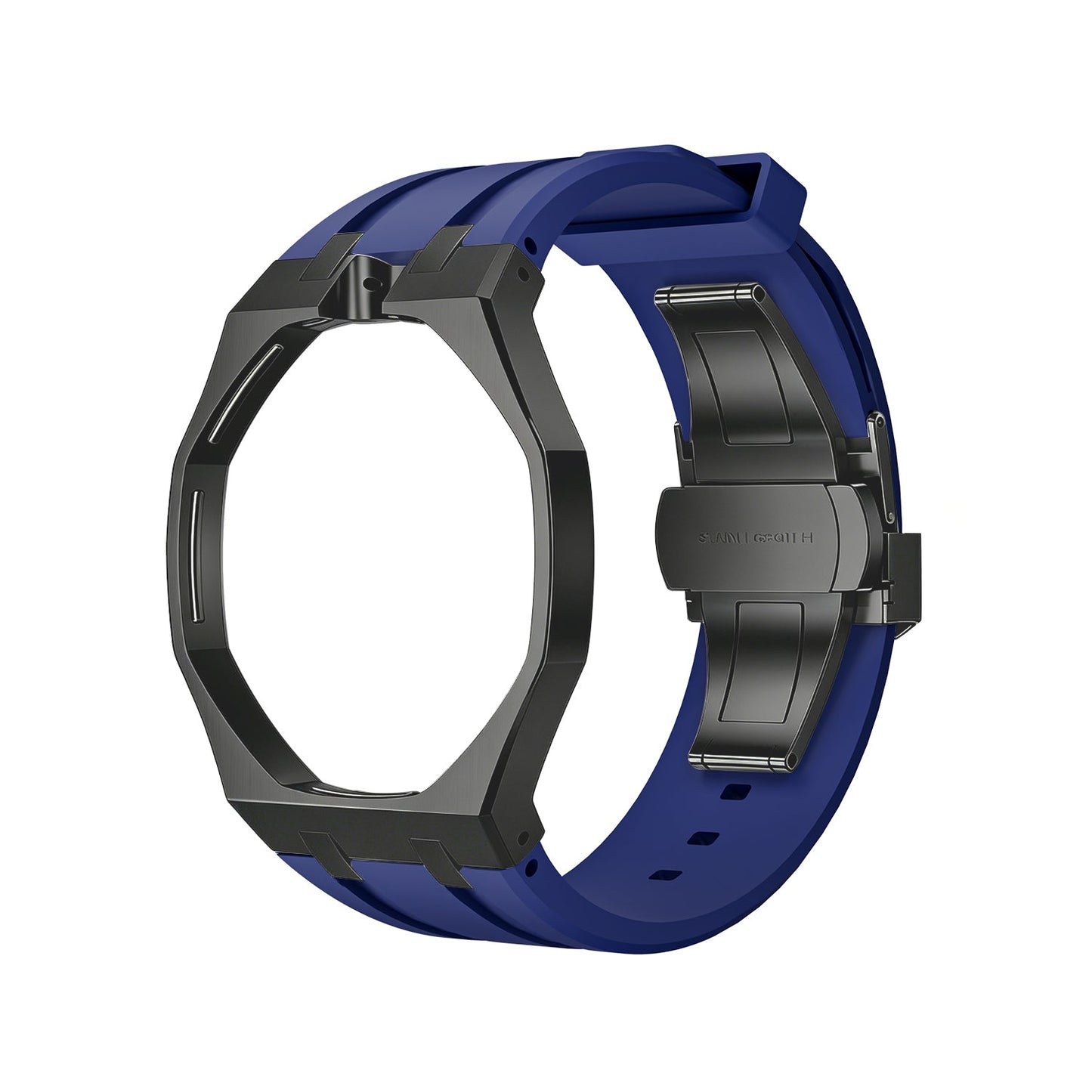 Oak Pop Black Steel  Silicone Strap