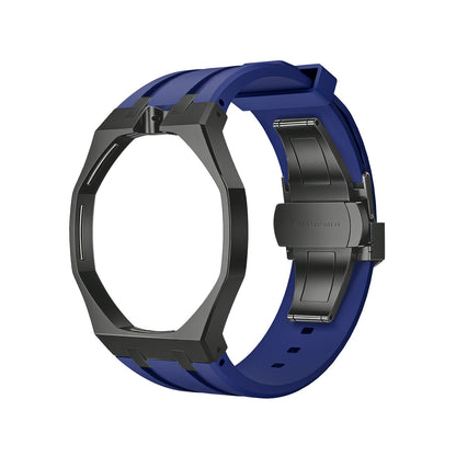Oak Pop Black Steel  Silicone Strap