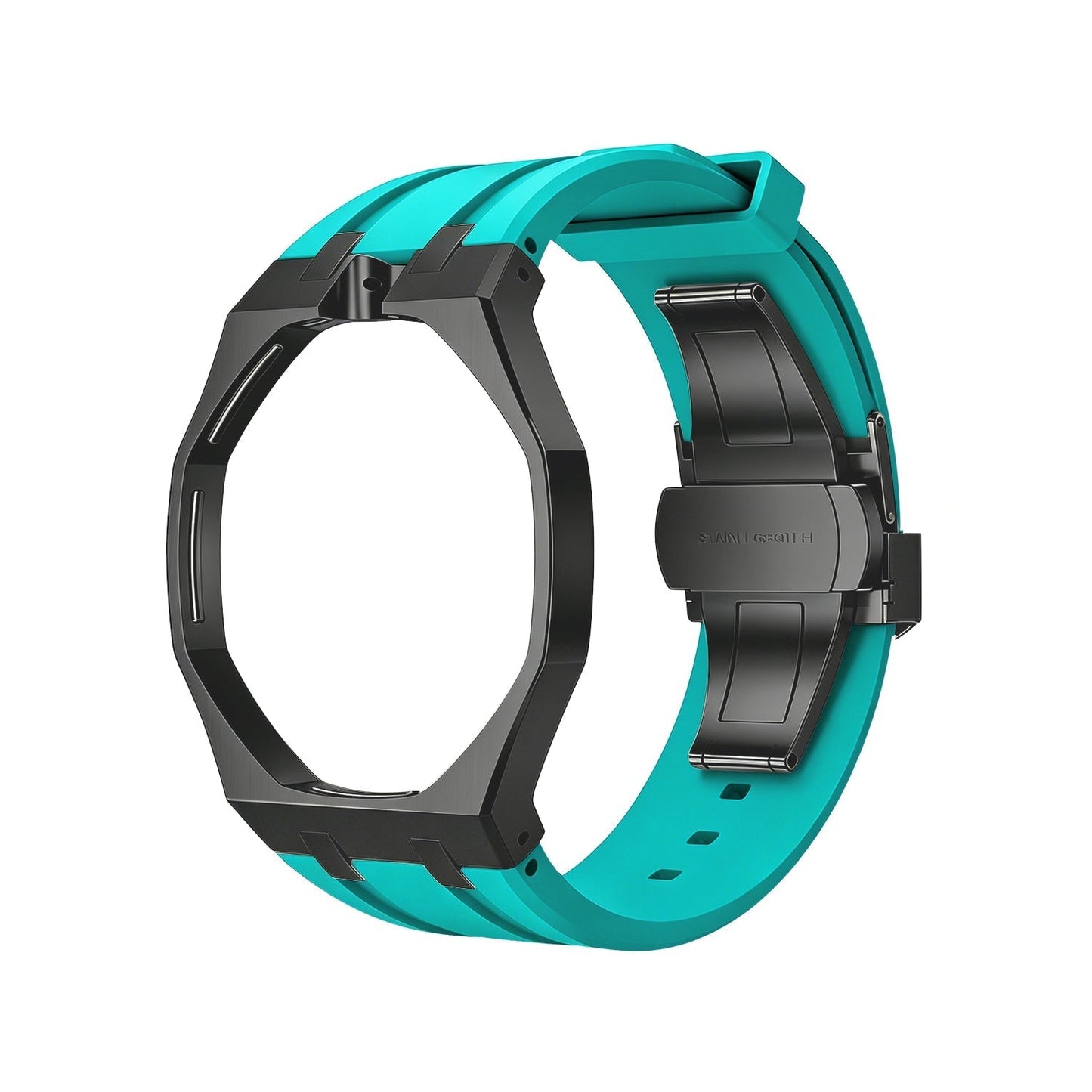 Oak Pop Black Steel  Silicone Strap