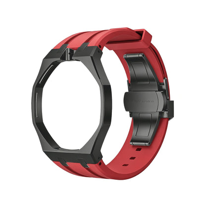 Oak Pop Black Steel  Silicone Strap