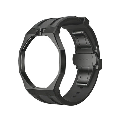 Oak Pop Black Steel  Silicone Strap
