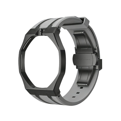 Oak Pop Black Steel  Silicone Strap