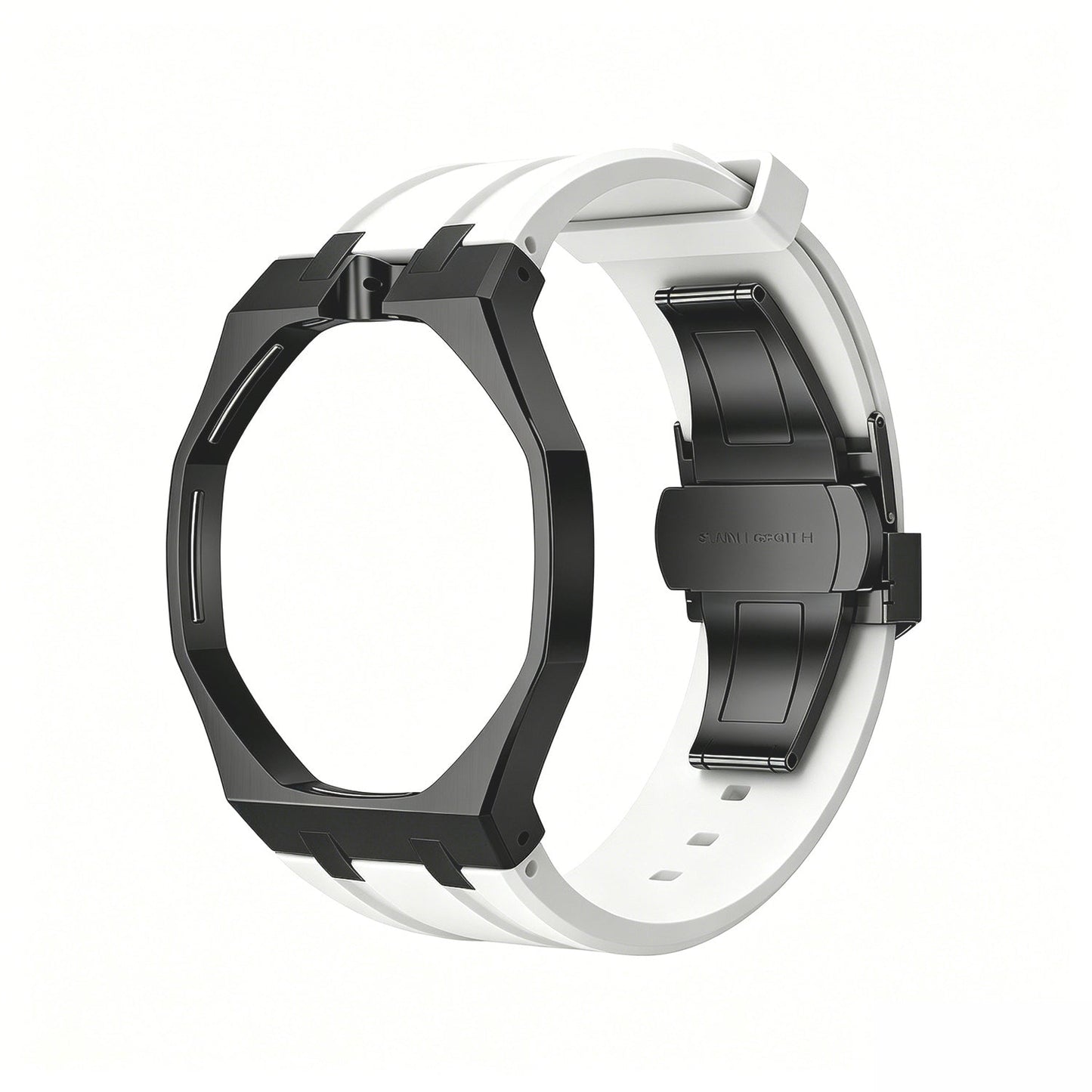 Oak Pop Black Steel  Silicone Strap