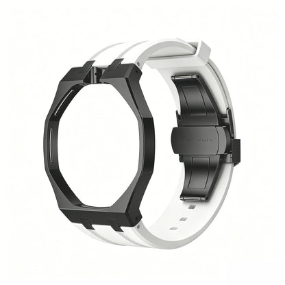 Oak Pop Black Steel  Silicone Strap