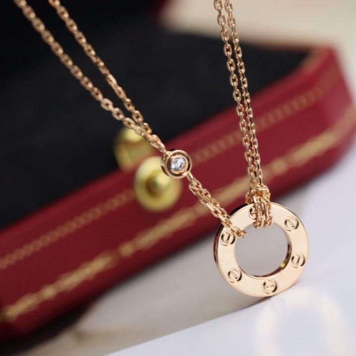 [Elowen Jewels]LOVE NECKLACE ADJUSTABLE ROSE GOLD 2 DIAMOND