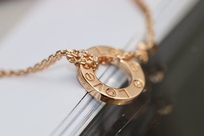 [Elowen Jewels]LOVE NECKLACE ADJUSTABLE ROSE GOLD 2 DIAMOND