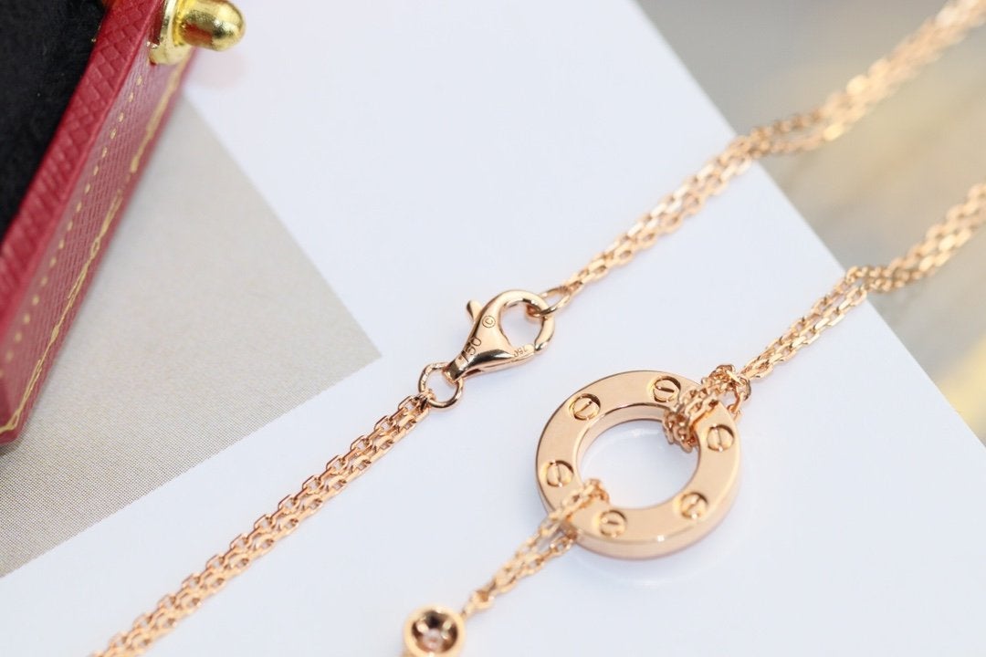 [Elowen Jewels]LOVE NECKLACE ADJUSTABLE ROSE GOLD 2 DIAMOND