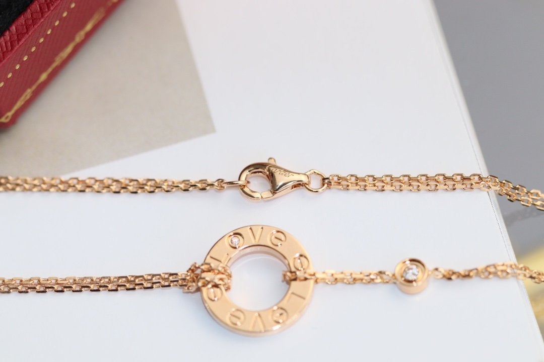 [Elowen Jewels]LOVE NECKLACE ADJUSTABLE ROSE GOLD 2 DIAMOND