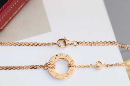 [Elowen Jewels]LOVE NECKLACE ADJUSTABLE ROSE GOLD 2 DIAMOND