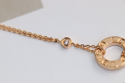 [Elowen Jewels]LOVE NECKLACE ADJUSTABLE ROSE GOLD 2 DIAMOND