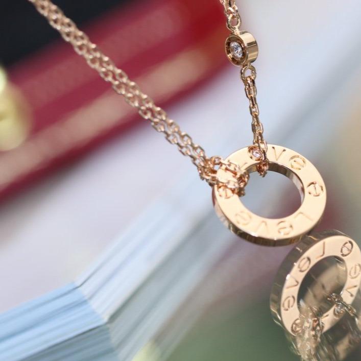 [Elowen Jewels]LOVE NECKLACE ADJUSTABLE ROSE GOLD 2 DIAMOND