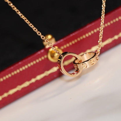 [Elowen Jewels]LOVE NECKLACE PINK GOLD AND SILVER