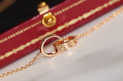 [Elowen Jewels]LOVE NECKLACE PINK GOLD AND SILVER