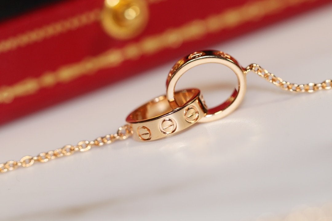[Elowen Jewels]LOVE NECKLACE PINK GOLD AND SILVER