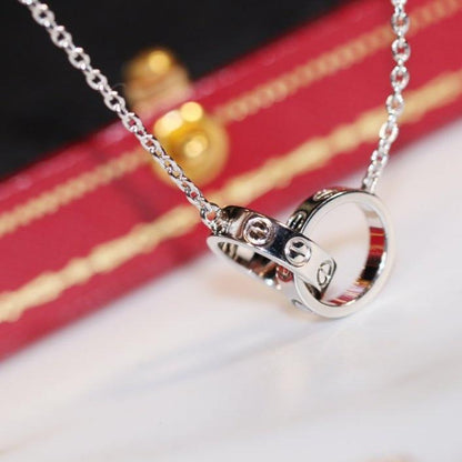 [Elowen Jewels]LOVE NECKLACE PINK GOLD AND SILVER