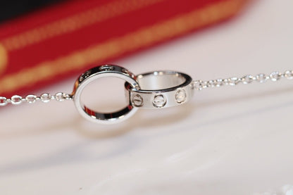 [Elowen Jewels]LOVE NECKLACE PINK GOLD AND SILVER