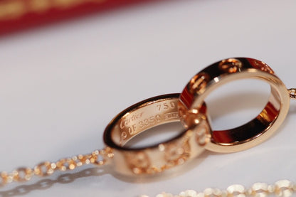 [Elowen Jewels]LOVE NECKLACE PINK GOLD AND SILVER