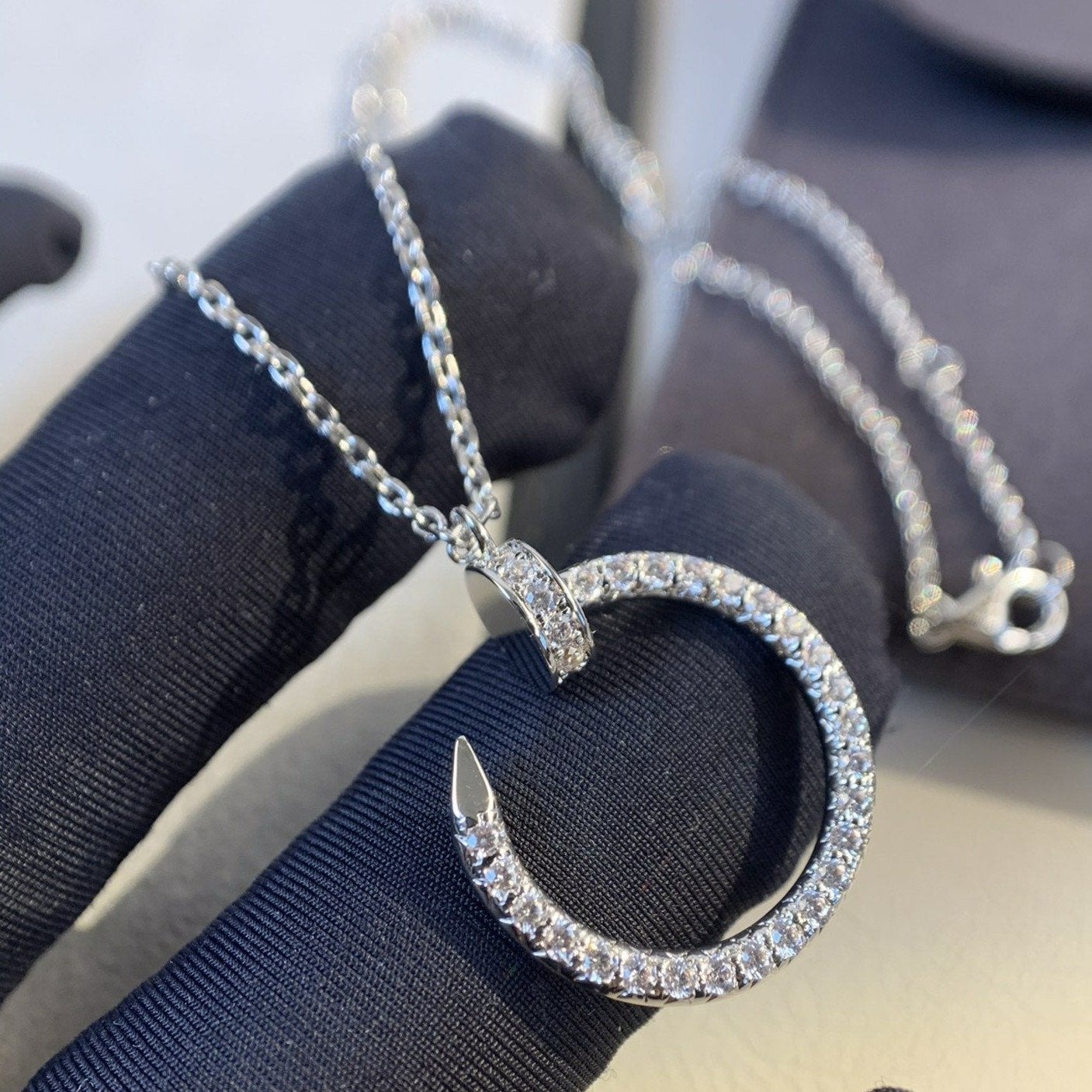 [Elowen Jewels]JUSTE NECKLACE SILVER DIAMONDS