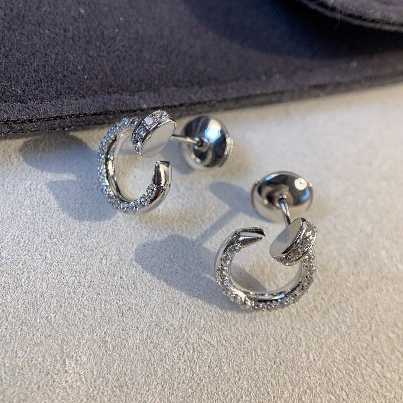 [Elowen Jewels]JUSTE EARRINGS SILVER DIAMONDS
