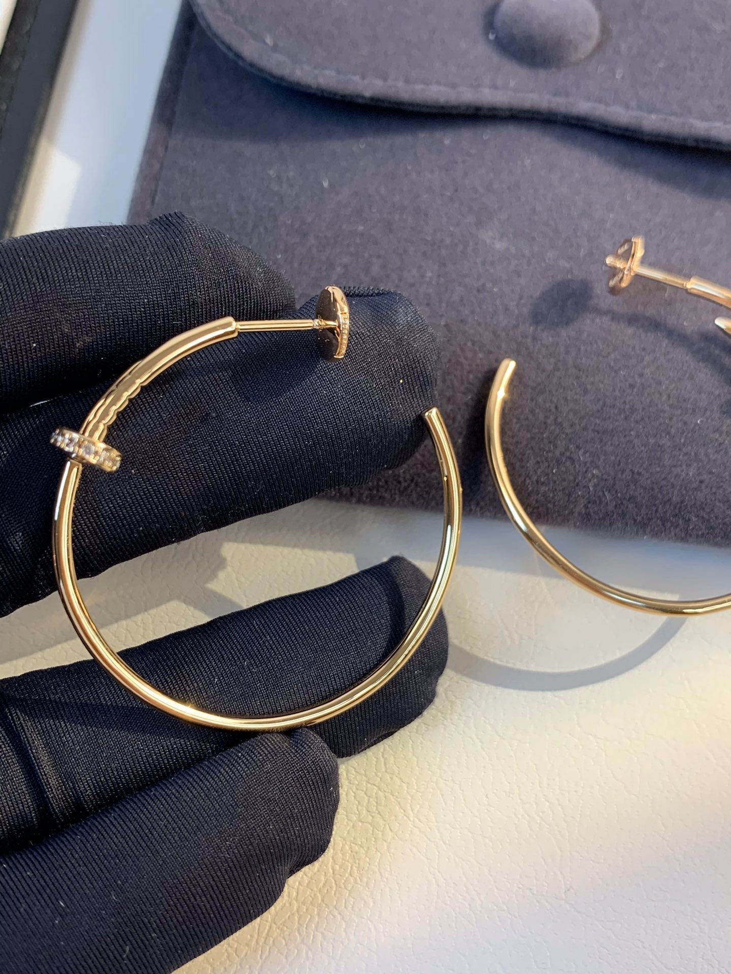 [Elowen Jewels]JUSTE EARRINGS GOLD DIAMONDS 1.8MM