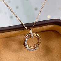 [Elowen Jewel]TRINITY NECKLACE SILVER GOLD PINK GOLD DIAMONDS