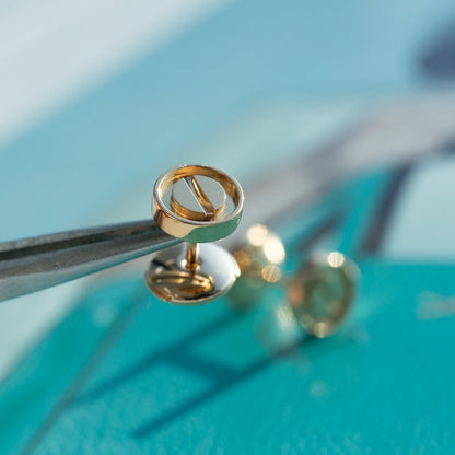 [Elowen Jewels]LOVE EARRINGS PINK GOLD 10MM