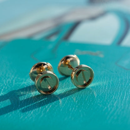 [Elowen Jewels]LOVE EARRINGS PINK GOLD 10MM