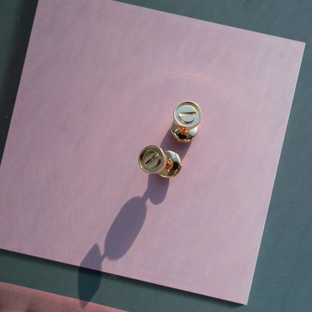 [Elowen Jewels]LOVE EARRINGS PINK GOLD 10MM