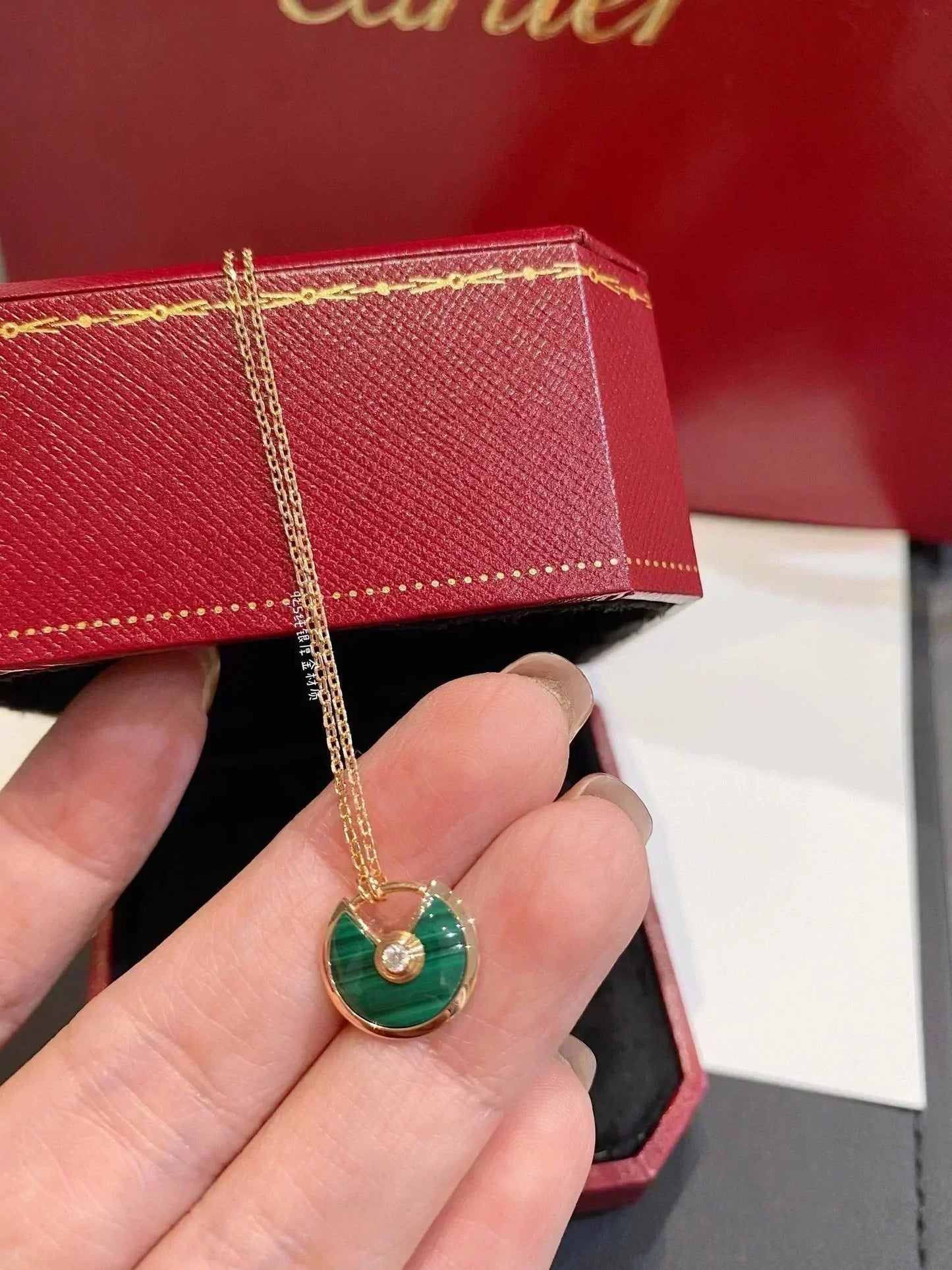 [Elowen Jewels]AMULETTE ROSE GOLD MALACHITE NECKLACE